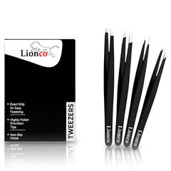 Pinzas inclinadas de LIONCO para cejas, definición y control antideslizante.