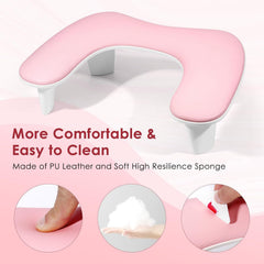 Reposamanos amplio 18x12 rosa, soporte cómodo para sesiones largas.