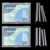 LIONVISION tips XL largas transparentes, base clara para uñas acrilicas