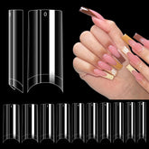 LIONVISON: estuche con 500 puntas largas y cuadradas listas para manicura profesional.