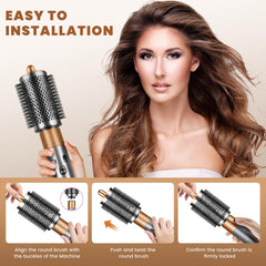 Liopif Airwrap cepillo redondo grande, dientes y cerdas mejorados para cabello grueso