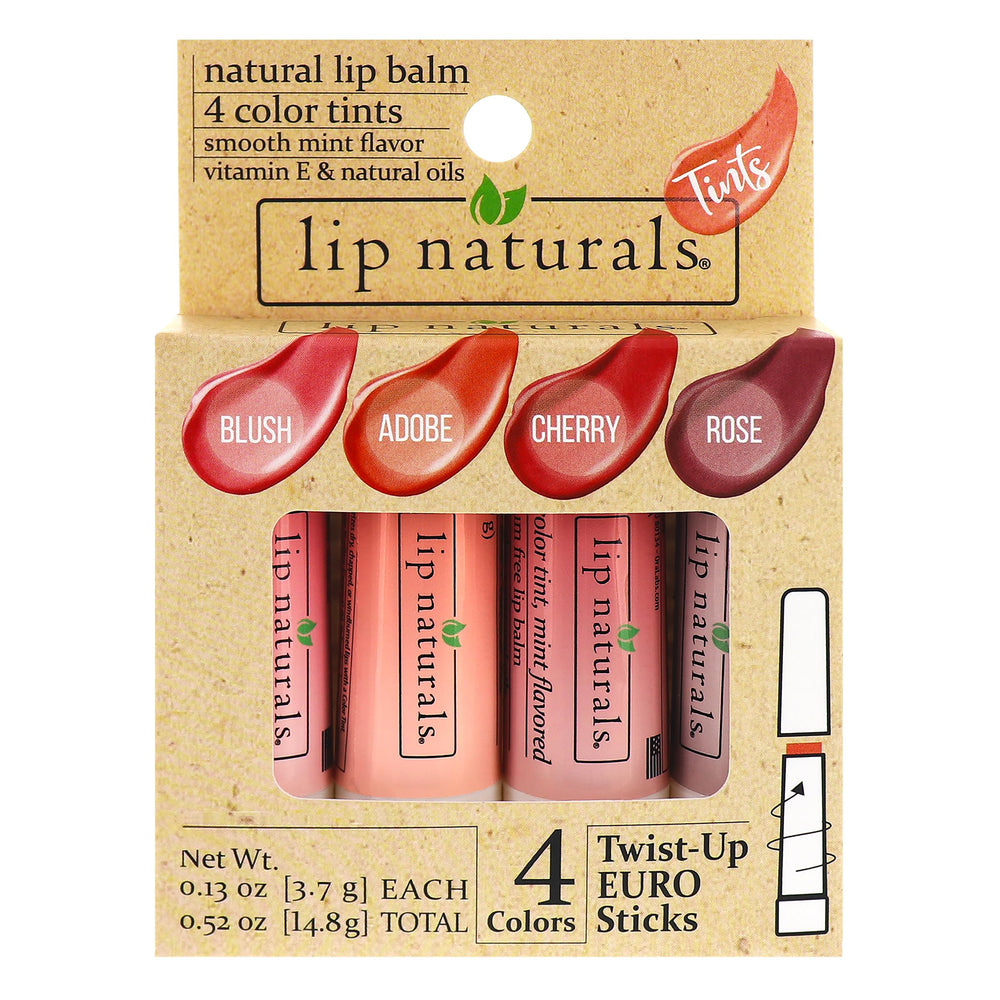 Lip Naturals bálsamo labial tintado cuatro colores hidrata suavemente