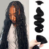 Liqusee braiding hair in 20-inch natural black body wave for versatile looks