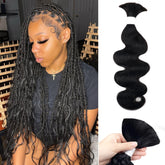 Liqusee 18-inch bundle front view shows natural body wave for versatile boho braids.