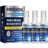 Listarfe pulvérisateur Minoxidil 3 pièces, flacon clair facilitant l'application quotidienne.