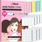 LitBear 3-in-1 patches on the face for targeted acne care