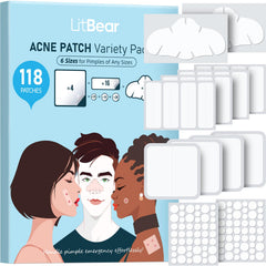 LitBear parche hidrocoloide de 8 mm para granos pequeños, uso discreto por la noche.