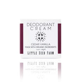 Little Seed Farm Desodorante Crema Cedar Vanilla en envase compacto para uso diario.