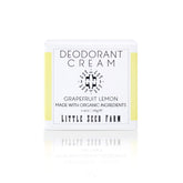 Desodorante crema Little Seed Farm pomelo limón en envase, aroma fresco para todo el día