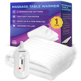 LivaClean couverture chauffante pour table de massage sur grande surface, chaleur homogène.