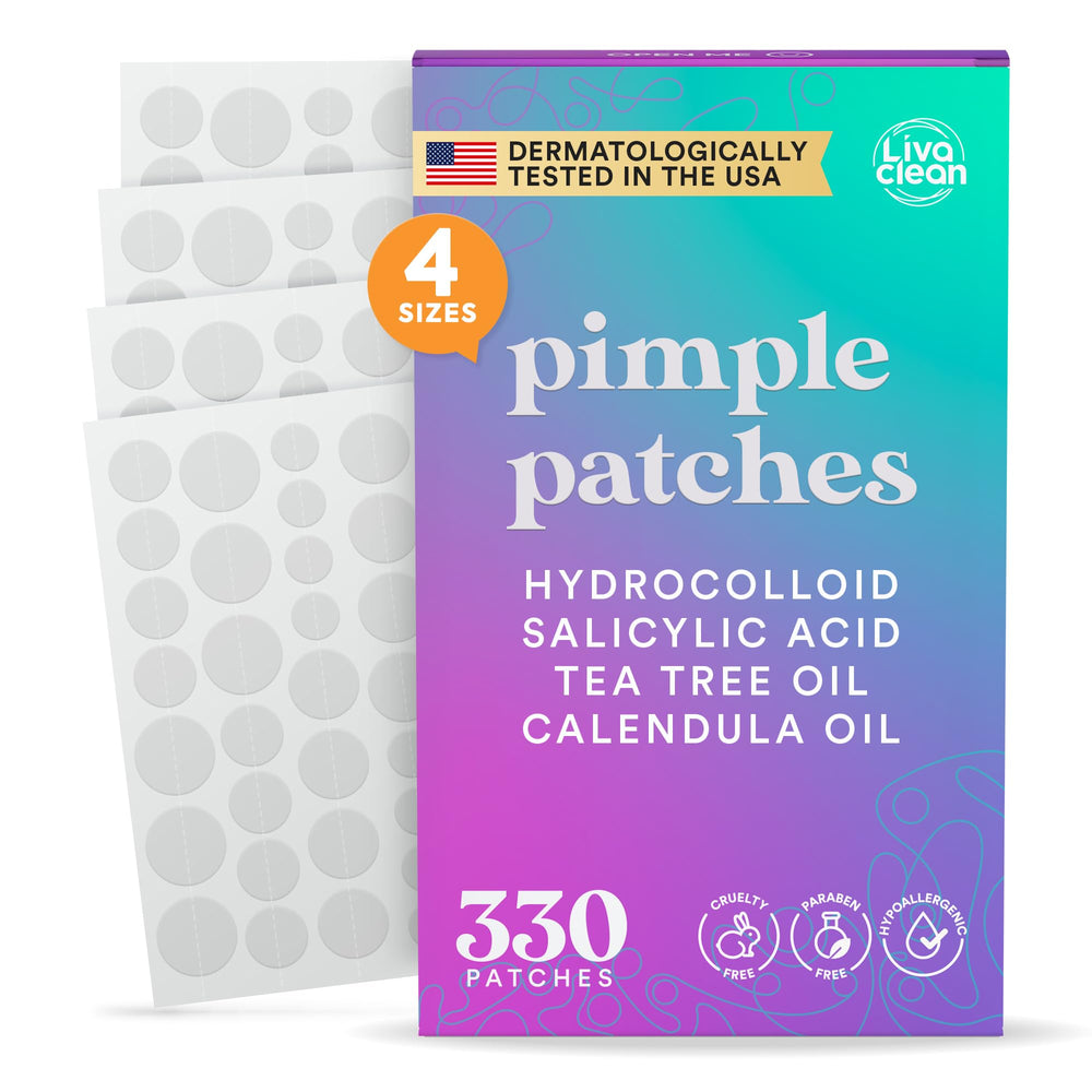 Parche LivaClean para acné en la frente, absorbe impurezas para una piel más clara.