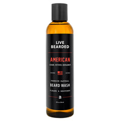Live Bearded Beard Wash: botella frontal para limpieza suave de la barba