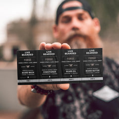Live Bearded beard wash bottle for a refreshing cleanse.