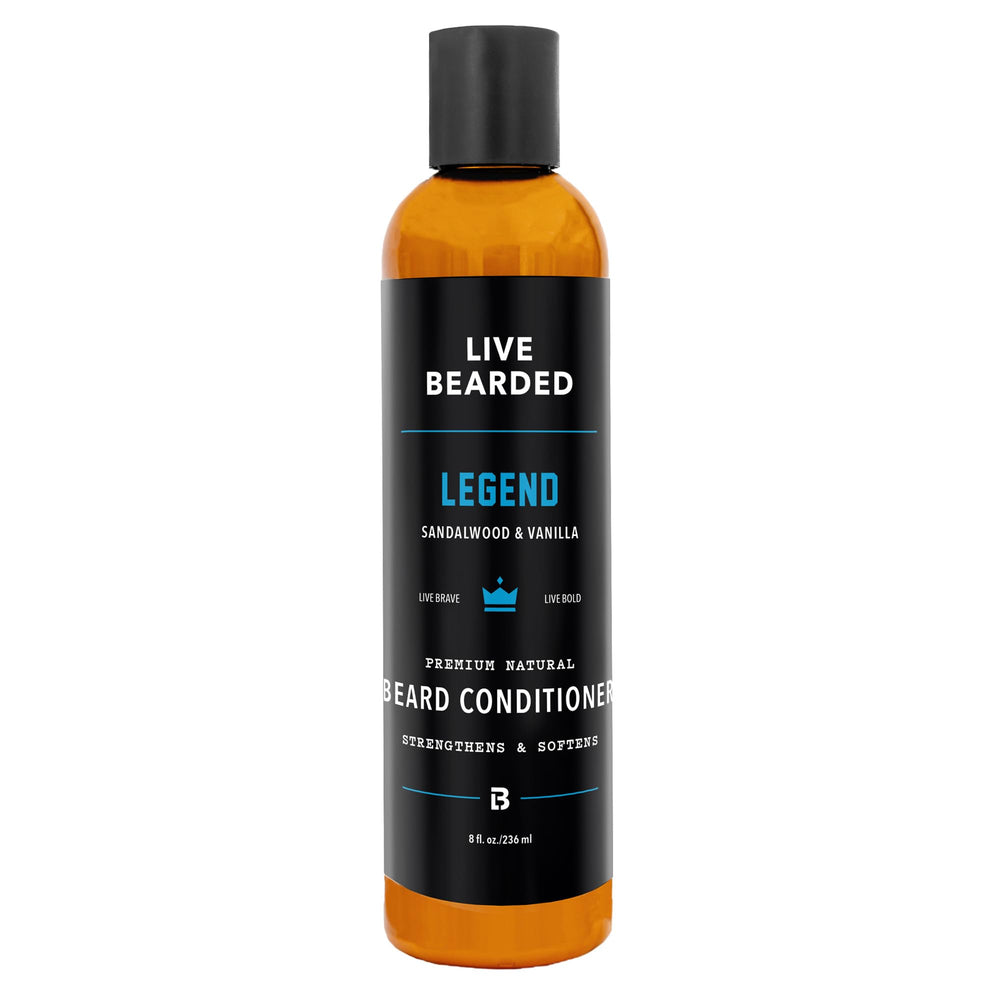 Live Bearded Condicionador para barba, botella de 8 oz, suavidad duradera para el día.
