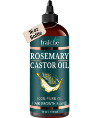 Live Fraiche aceite ricino romero en botella promueve crecimiento capilar.