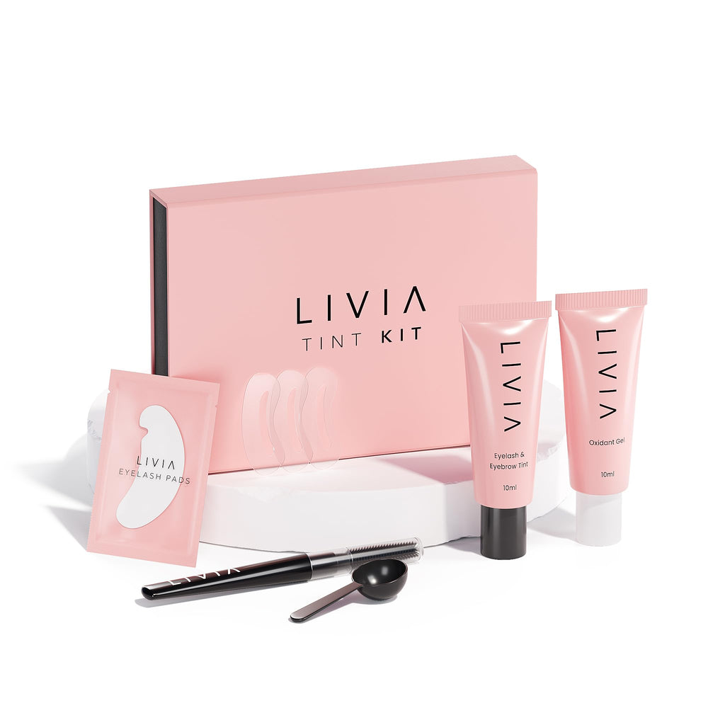 LIVIA set color pestañas-cejas negras, duradero por varias semanas.