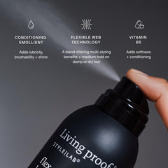Living Proof Style Lab Flex Hairspray mantiene rigidez nula para cabello sin esfuerzo.