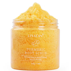 LIYALAN exfoliante cúrcuma para cuerpo en envase, limpia y suaviza la piel