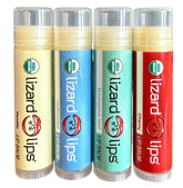 Bálsamo Lizard Lips pack cuatro sabores para hidratación diaria.