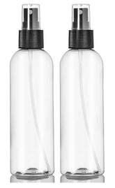 ljdeals botella atomizadora plástica clara de 8 onzas con rociador negro para rociado suave