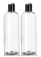 Ljdeals botella plástica 16oz con tapa-disc negra, ideal para champú