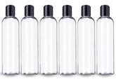 Botellas ljdeals de plástico transparente 8 oz con tapa disc negra para champú y lociones