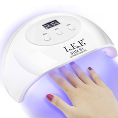 LKE Lámpara UV 72W vista frontal, ideal para uso doméstico o de viaje.