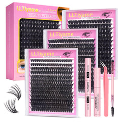 LLTiyame Conjunto de Pestañas agrupadas 9-18mm para apariencia natural o intensa.