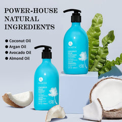 L LUSETA acondicionador leche de coco, envase cremoso para cabello suave y manejable