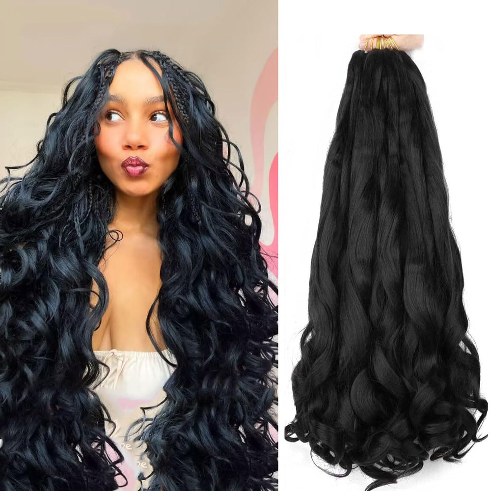 LMZIM Frances Curl Braiding: extensión sintética suave para trenzas duraderas.