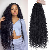 LMZIM Goddess Locs 24in prebucleado para instalación rápida sin salón.