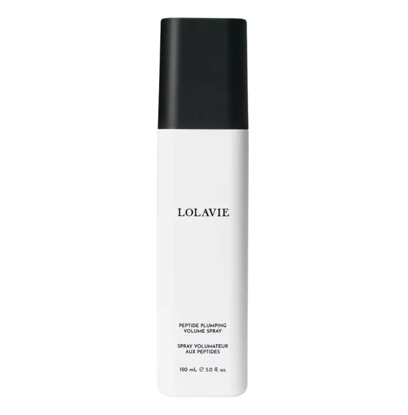 LolaVie Peptide Plumping Volume Spray bottle for weightless lift and 2x fuller volume.