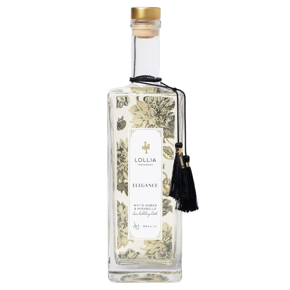 Botella de cristal Lollia Elegance para baño, diseño lujoso y premium