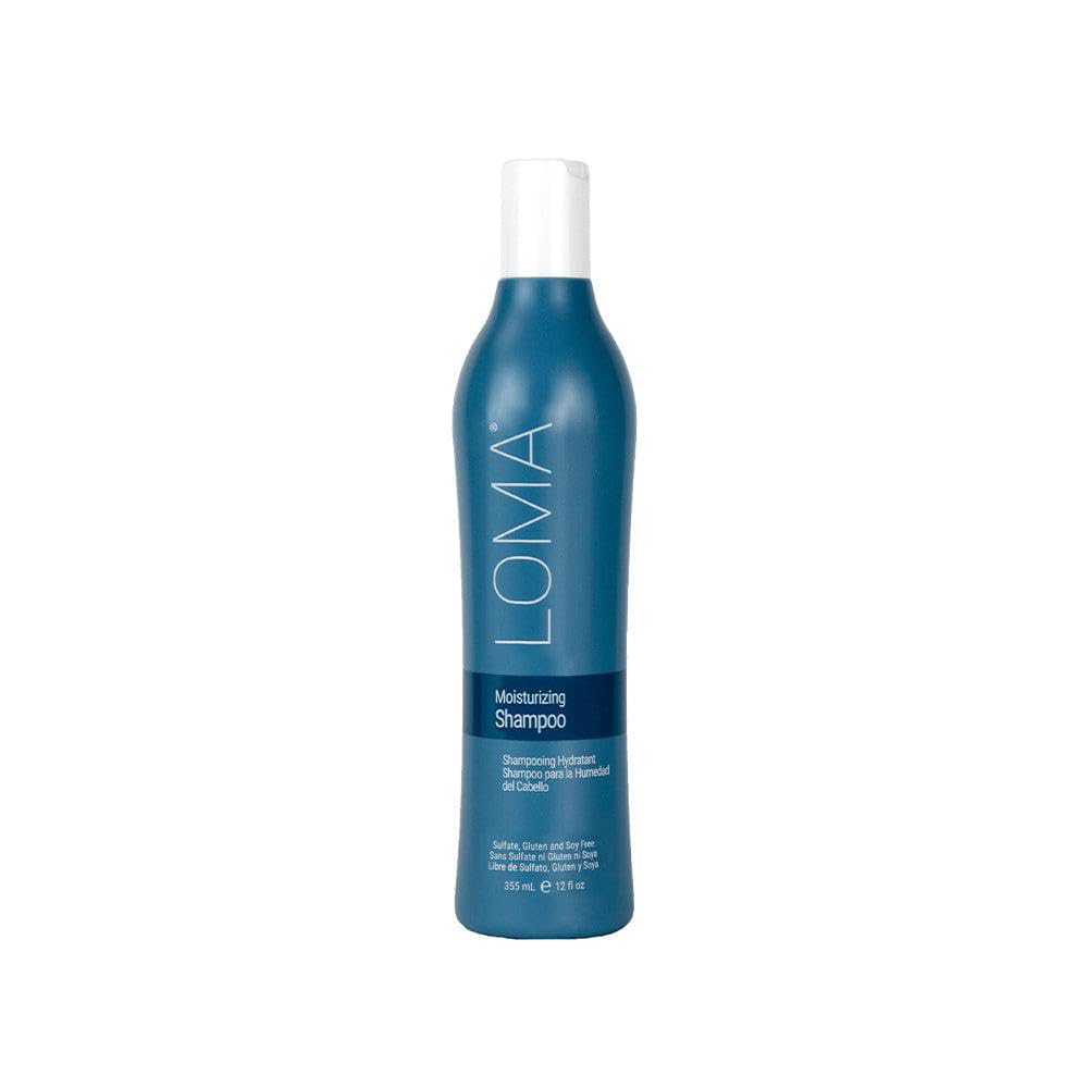 Loma Champú Hidratante: botella visible para cabello suave y brillo natural.
