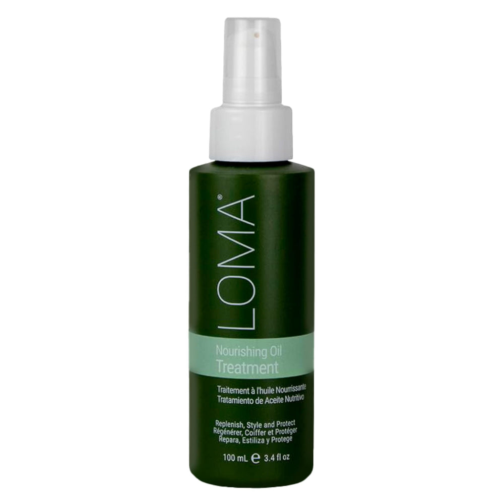 Loma huile nourrissante pour cheveux avec protection thermique jusqu'à 450 degrés.