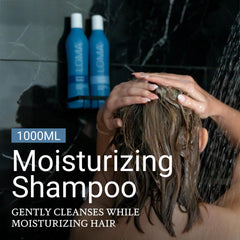 LOMA Shampoing Hydratant – pompe blanche, application facile et pratique.