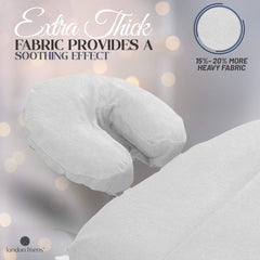 Funda ajustable para reposacabezas London Linens, cierre elástico, blanco.