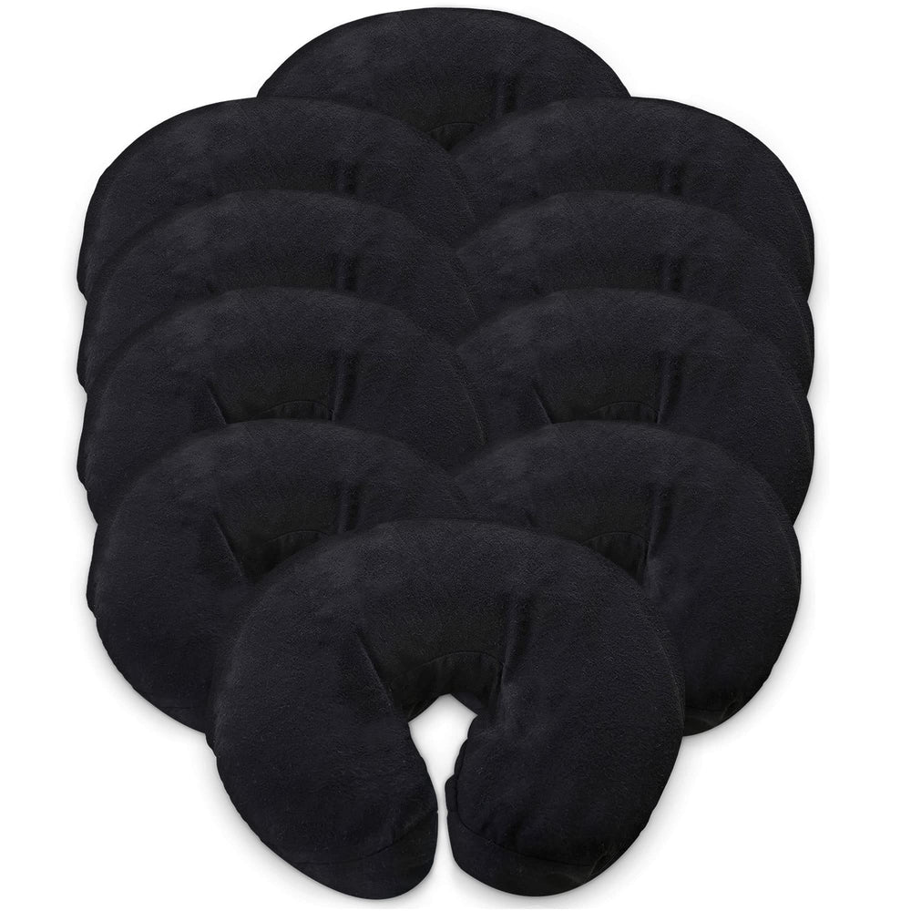 Fundas London Linens para cobertor de cabezal negro; suaves para sesiones de masaje.
