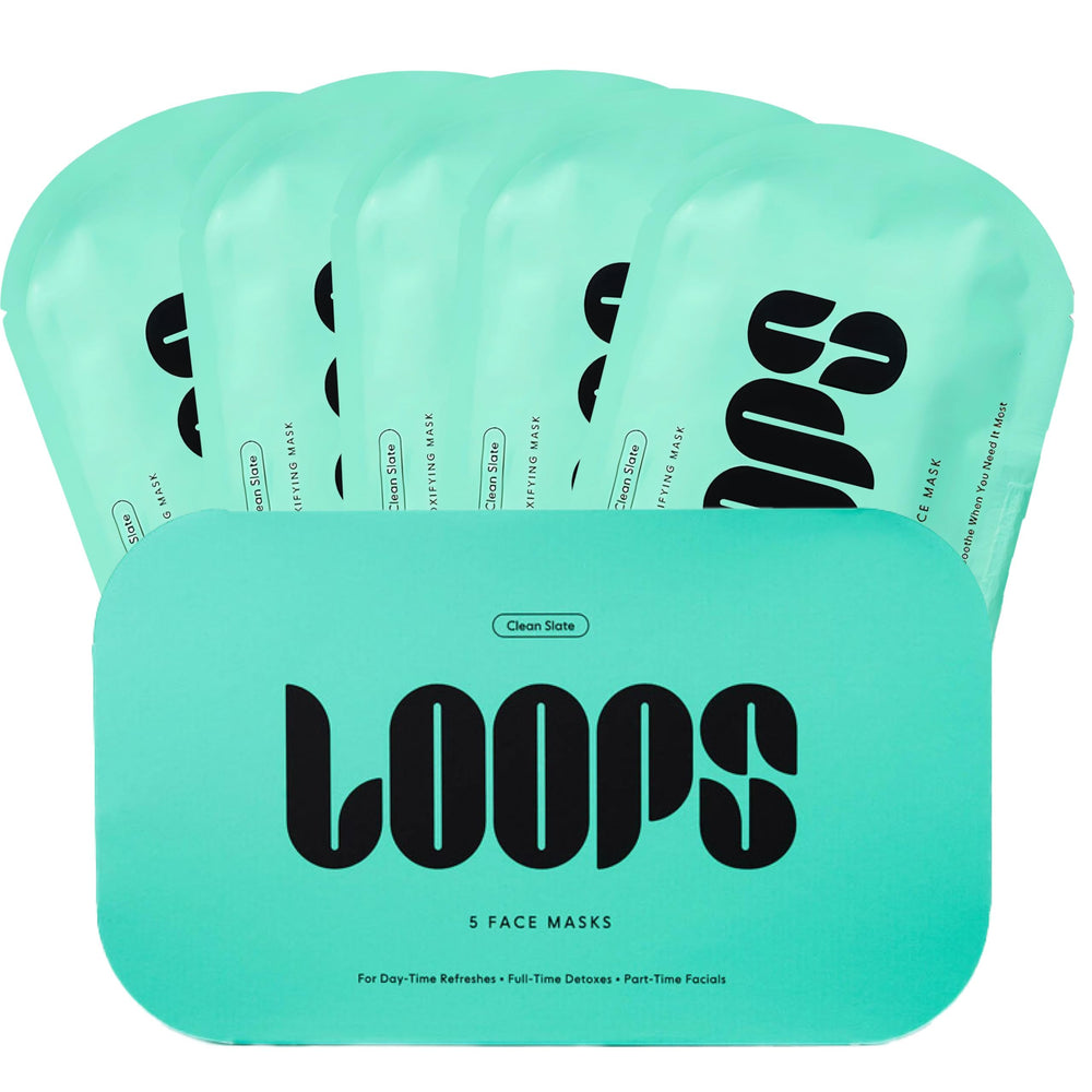 LOOPS CLEAN SLATE mascarilla hidrogelo detoxificante para purificar y revitalizar la piel.