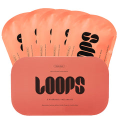 LOOPS reinicio semanal: mascarilla hidrogel sobre el rostro para hidratación suave