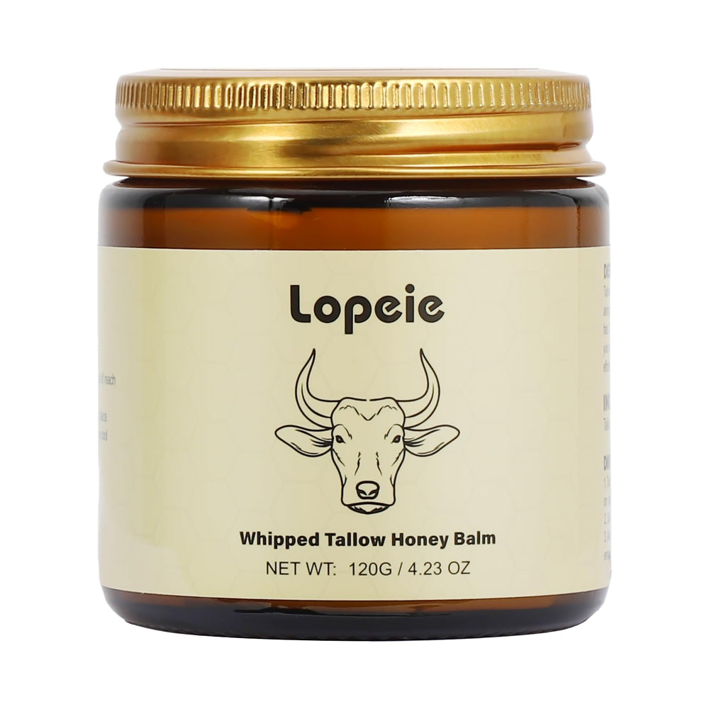 Lopeie Manteca de vaca crema batida lavanda en envase para la piel