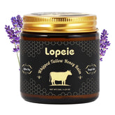 Lopeie Upgraded Organic Tallow Balm jar showing rich hydration and texture