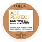 L'Oreal Paris Age Perfect bálsamo tintado 4 en 1 tono medio para un acabado natural.