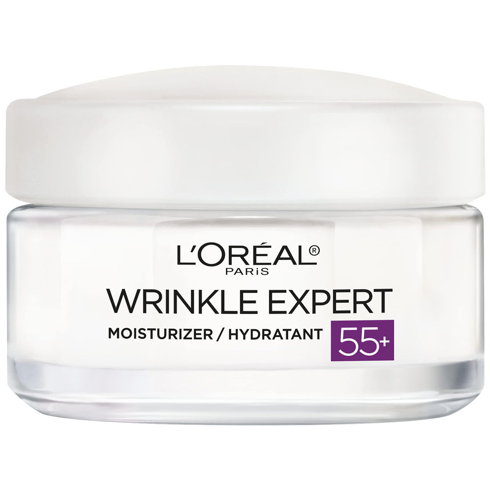 L’Oréal Paris Experto en Arrugas 55+ crema rostro, hidratación 24h para piel sensible.