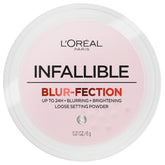 L’Oréal Paris Infallible Blur-fection polvo suelto en frasco, efecto difuminador suave.