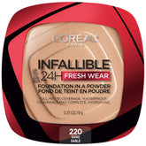 L'Oréal Paris Infallible fundación en polvo, textura ligera para cobertura total y natural.