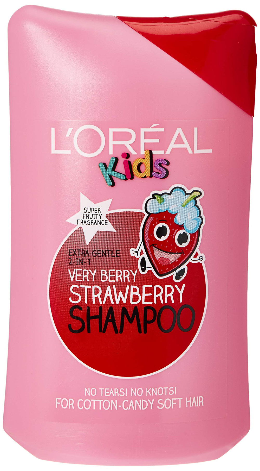 L’Oréal Paris Kids Extra Gentle 2en1 champú, botella con aroma a fresa, cabello suave para niños