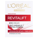 L’Oréal Paris Plénitude Revitalift Eye Cream nueva presentación, aplicación alrededor de ojos para sensación fresca.