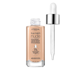 L'Oréal Paris True Match Nude Hyaluronic Serum bote mostrando hidratación suave para un tono uniforme
