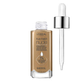 L’Oréal Paris True Match Nude Serum en bote, hidratación suave y acabado natural.